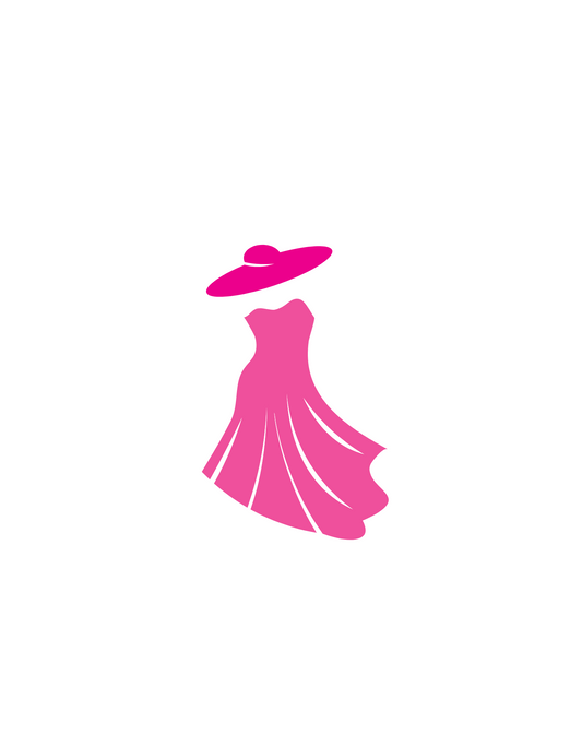 Illustration of a pink dress and hat representing the Cotton Dresses fragrance EDT.