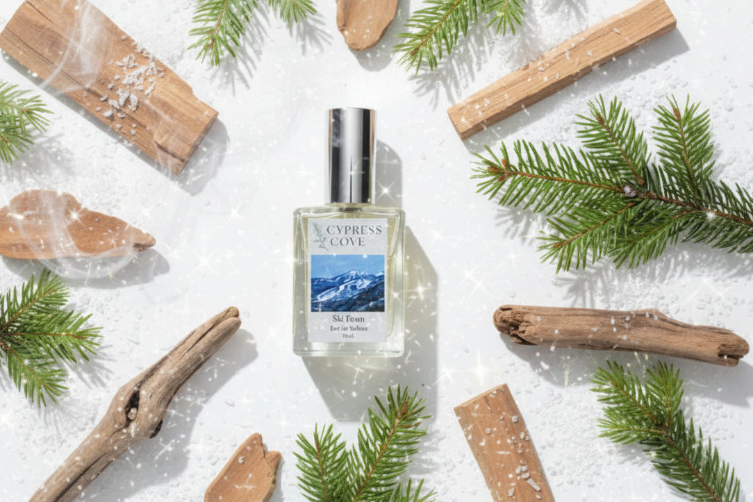 Ski Town 15 mL EDT bottle with fresh alpine air and cozy woodsmoke fragrance notes