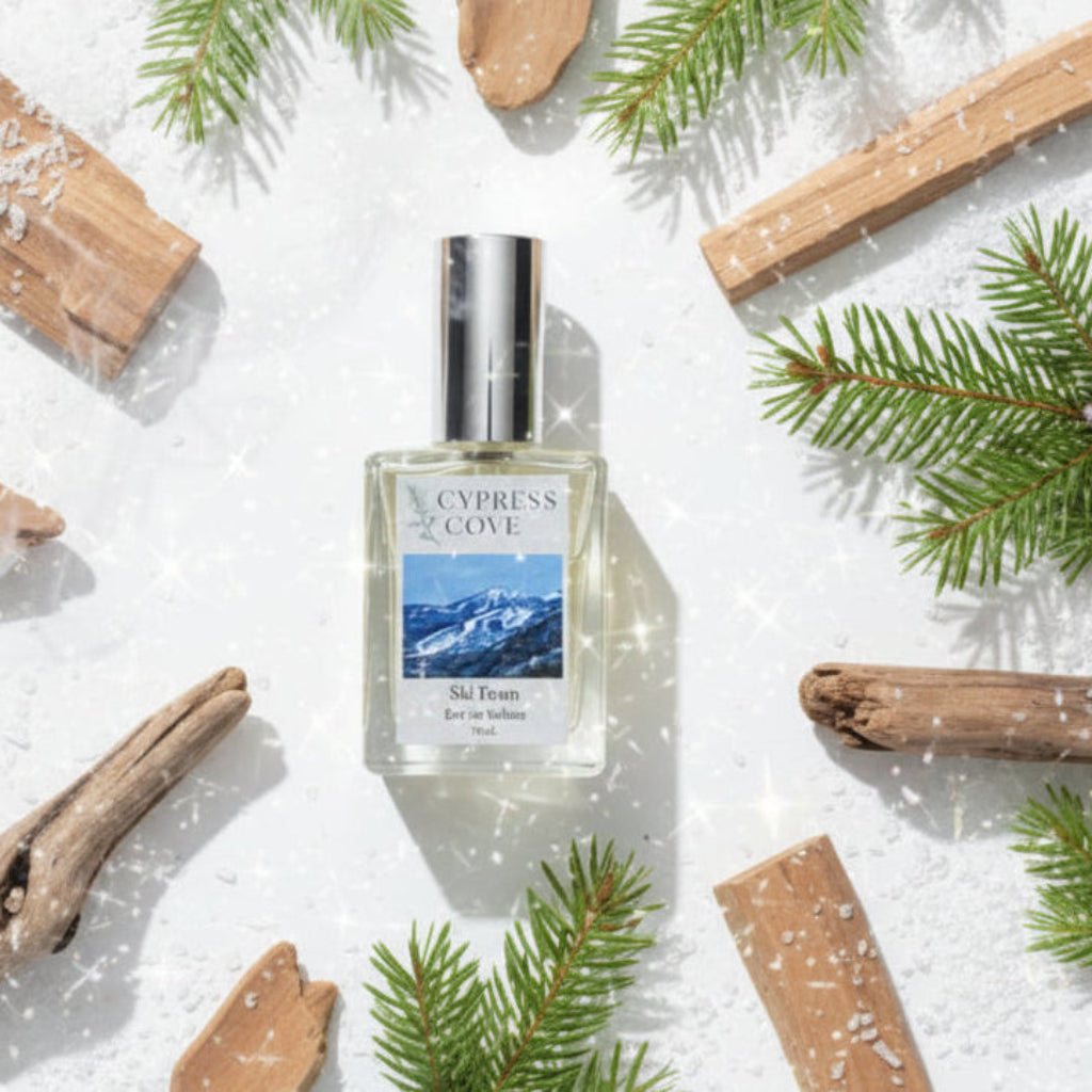 Ski Town 15 mL EDT bottle with fresh alpine air and cozy woodsmoke fragrance notes