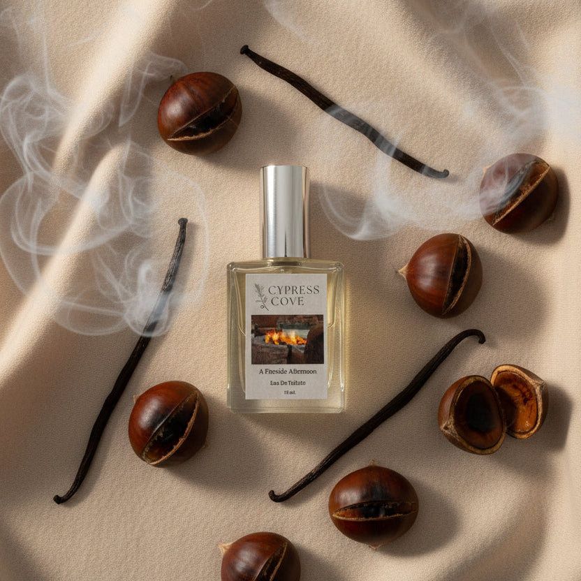 Winter perfume with chestnut and vanilla